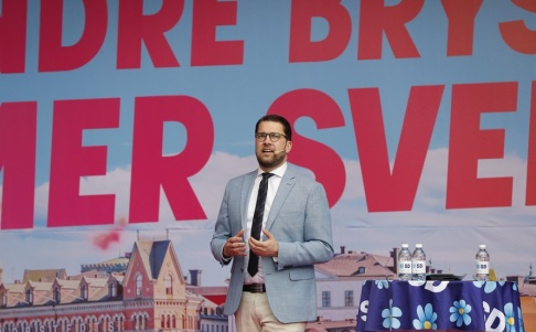 Christine Olsson/TT Sverigedemokraternas partiledare Jimmie Åkesson håller sitt vårtal på Långholmen. Christine Olsson/TT Sverigedemokraternas partiledare Jimmie Åkesson håller sitt vårtal på Långholmen.