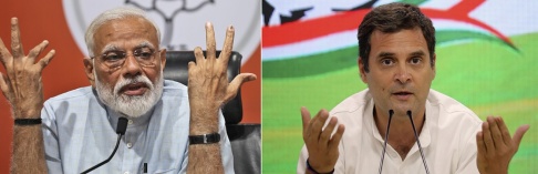 Manish Swarup, Altaf Qadri/AP/TT Huvudrivalerna i indiska valet – premiärminister Narendra Modi och Kongresspartiets ordförande Rahul Gandhi. Manish Swarup, Altaf Qadri/AP/TT Huvudrivalerna i indiska valet – premiärminister Narendra Modi och Kongresspartiets ordförande Rahul Gandhi.