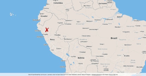 Foto: TT Skalvet inträffade i norra Peru. Foto: TT Skalvet inträffade i norra Peru.