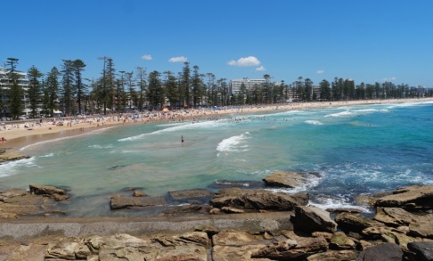 Gustav Sjöholm/TT Manly Beach norr om centrala Sydney stängdes efter den misstänkta hajattacken. Arkivbild. Gustav Sjöholm/TT Manly Beach norr om centrala Sydney stängdes efter den misstänkta hajattacken. Arkivbild.