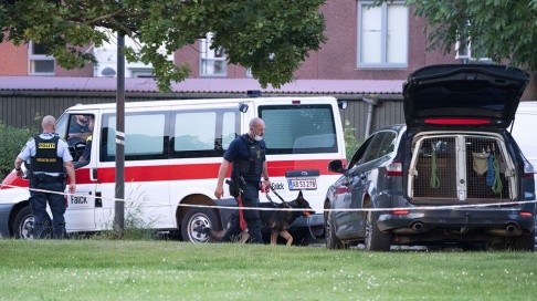 Johan Nilsson/TT Två personer har gripits misstänkta för mord i Danmark. Arkivbild från brottsplatsen. Johan Nilsson/TT Två personer har gripits misstänkta för mord i Danmark. Arkivbild från brottsplatsen.