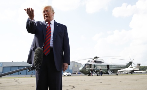Patrick Semansky/AP/TT USA:s president Donald Trump under söndagen. Patrick Semansky/AP/TT USA:s president Donald Trump under söndagen.