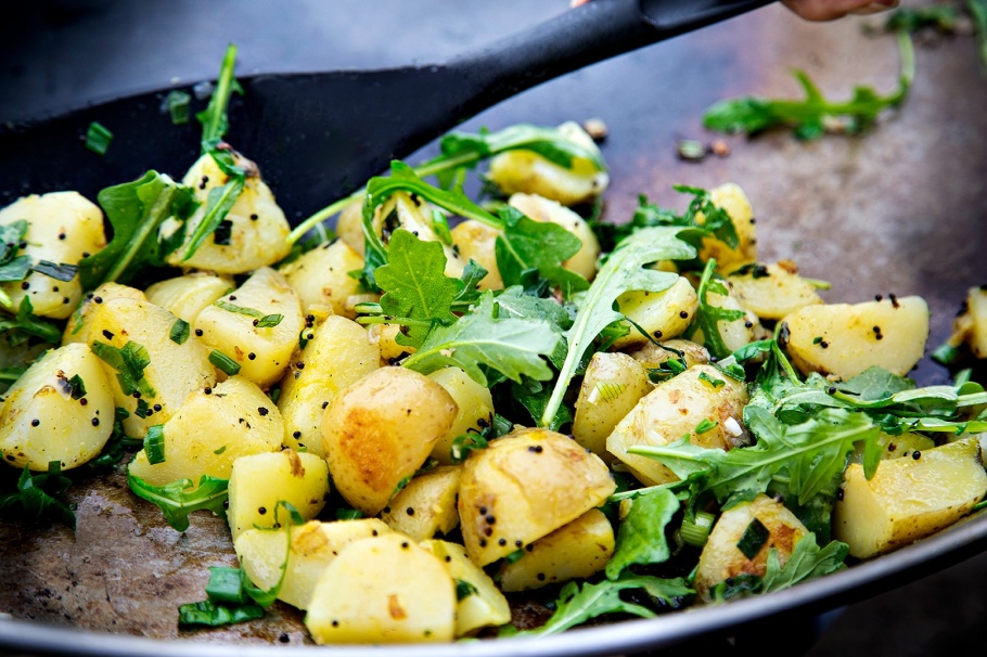På tallrikens bryntaa potatis Italien Style
