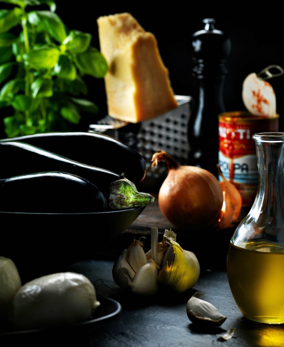 Melanzane,råvaror,aubergine,parmesanost,tomater,Italien,På tallriken, Foto Fredrik Rege
