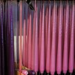 Lackade ljus 100% paraffin färg rosa, lila och cyclamen - 4-pack ljus färg cyclamen
