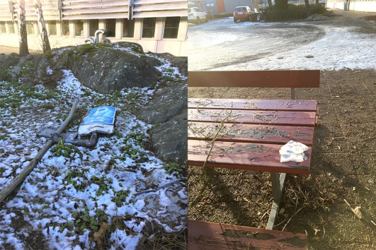 En P-plats mindre och smutsiga bänkar och fimpar – inte så kul i solen. En P-plats mindre och smutsiga bänkar och fimpar – inte så kul i solen.