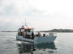 My first boat “Cyklop”. This was a slow glass bottom boat with a great deck for al the dive gear that we brought.