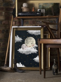 Baby moon black Print - baby moon black