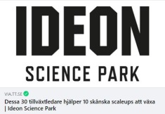 Ideon Science Park i Lund satsar på Navigator i sitt scaleupprogram
