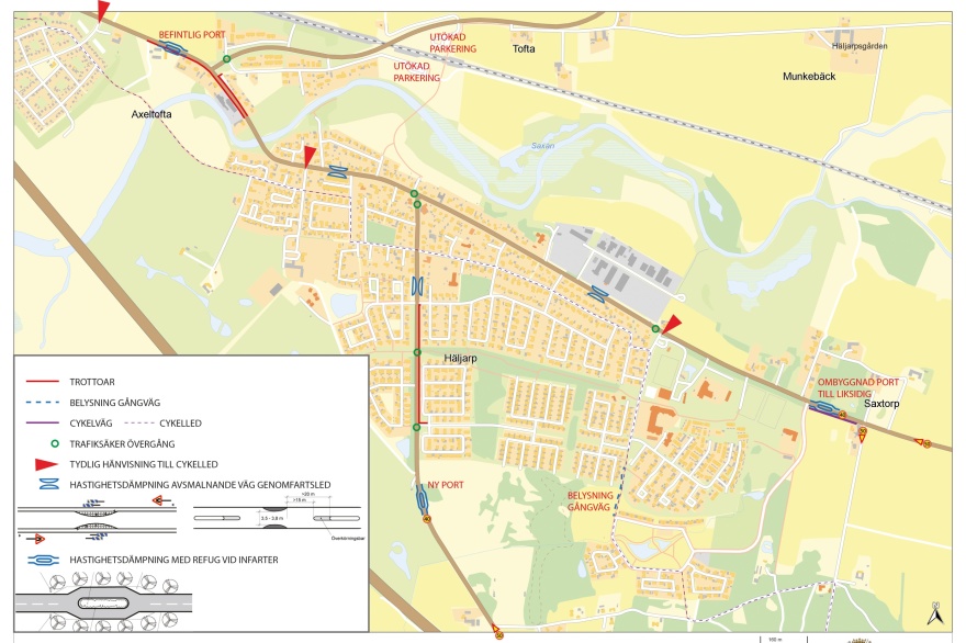 Denna karta ligger inne på remiss till Landskrona kommun sedan maj  månad 2020, då kommunen efterfrågade trafiksäkerheten i Häljarp.