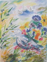 Lena Linderholm, Den skrattande måsen 50 x 70 / Blad Lena Linderholm, Den skrattande måsen 50 x 70 / Blad