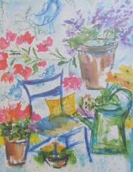 Lena Linderholm, Trädgårdsdröm 50 x 70 / Blad Lena Linderholm, Trädgårdsdröm 50 x 70 / Blad