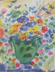 Lena Linderholm, Blå anemoner 50 x 70 / Blad Lena Linderholm, Blå anemoner 50 x 70 / Blad