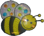 Textilmärke Bee with dots