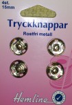 Tryckknappar 4 st 15 mm