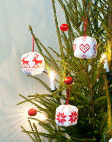 Julgranskulor 3-pack Röda