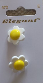 Knappkarta Elegant Prästkragar - Prästkragar 2-pack 19 mm Gul/Vit