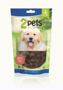 2pets Dogsnack Rabbit Cubes, 100 g - 2pets Dogsnack Rabbit Cubes, 100 g