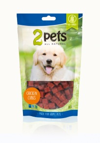 2pets Dogsnack Chicken Cubes, 100 g - 2pets Dogsnack Chicken Cubes, 100 g