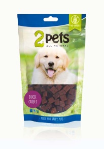2pets Dogsnack Duck Cubes, 100 g - 2pets Dogsnack Duck Cubes, 100 g