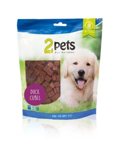 2pets Dogsnack Duck Cubes, 400 g - 2pets Dogsnack Duck Cubes, 400 g