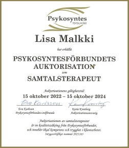 Av Psykosyntesförbundet Diplomerad Auktoriserad Samtalsteraput - Lisa Malkki Göteborg