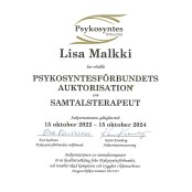 Av Psykosyntesförbundet auktoriserad samtalsterapeut Lisa Malkki Göteborg
