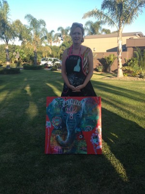 Tracy's final painting (sold to one of the participants!)...