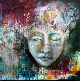"Realize your true self", 76cm x 76 cm, 30"x30", SOLD