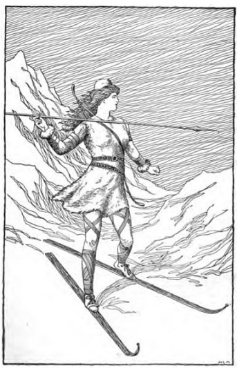 "Skade jagar i bergen" av H.L.M. (1901) BILD: Wikipedia Commons