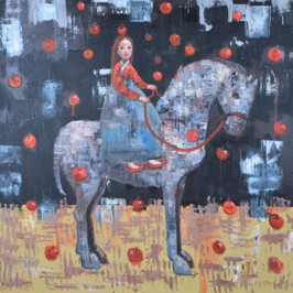 Falling Apple, 2012, oil on canvas, 122 x 122 cm (Sold)