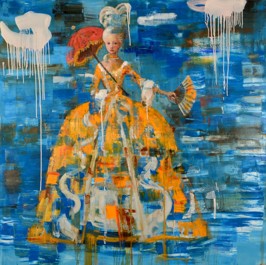 Madam in fortune dress, 2011, oil on canvas, 122 x 122cm  (Sold)