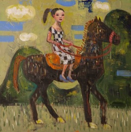 Ride in East Land, 2013, oil on canvas, 51 x 51 cm