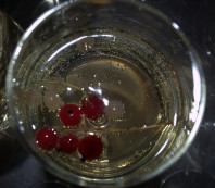 Välkomstdrinken bestod av Cider med röda och vita vinbär Välkomstdrinken bestod av Cider med röda och vita vinbär