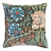 Kudde William Morris - Honeysuckle & Tulip Grön Velvet