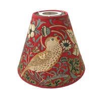 Lampskärm William Morris - Strawberry Thief Röd med Toppring 19