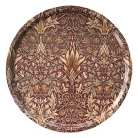 Rund bricka 46 William Morris - Snakeshead Röd