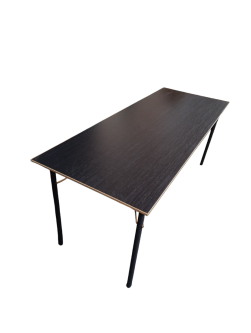 Svart bord 60x180  med guld kant