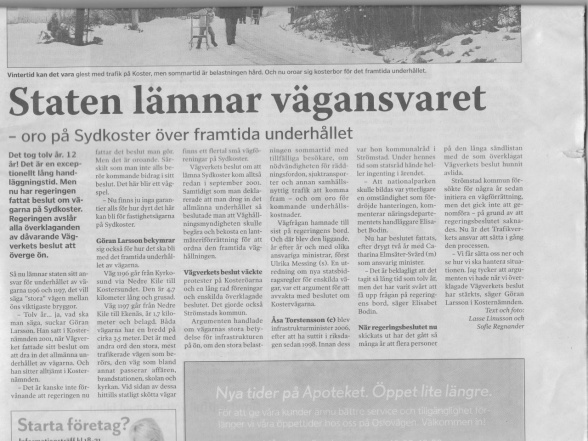 Artikel i Strömstads tidning den 21 febr 2013