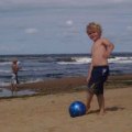 Fotboll på stranden