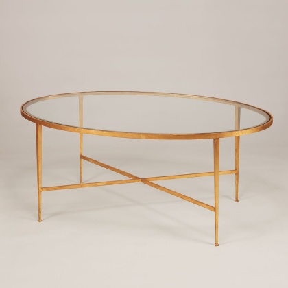 Ovalt soffbord Wells  med glasskiva - Vaughan Designs -Mässing och brons -beställ  hos Alegni Design Interiors Stockholm