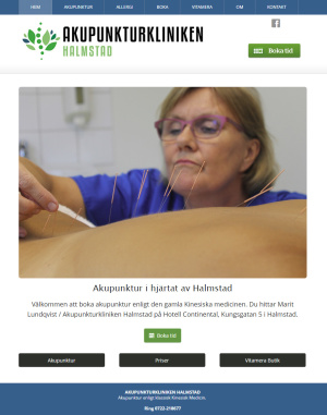 Ny sökoptimerad hemsida Akupunkturkliniken Halmstad - seo- & webkonsult Anna Åxman Hemsida24