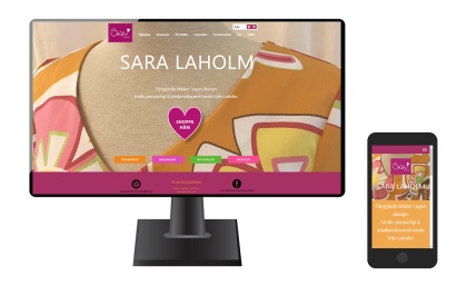 Hemsida & webbutik för SARA LAHOLM, designade, färgglada och mönstrade klänningar av SARA LAHOLM