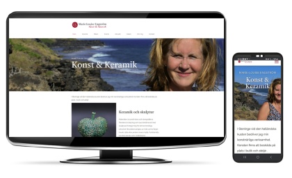 Ny & lättskött hemsida för Marie-Louise Engström KOnst & Keramik i Halmstad - en hemsida av  Anna Åxman Webb & KOmmunikation AB
