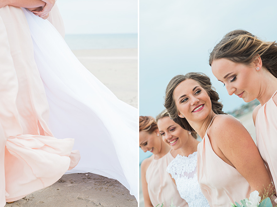 Bride and her bridesmaids on the beach. Photo Rebecca Wallin Bride and her bridesmaids on the beach. Photo Rebecca Wallin