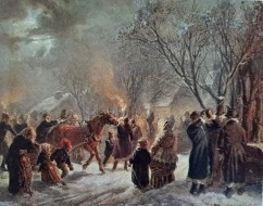 Målning i olja föreställande julotta i Äppelbo 1858 . Finns på nordiska museet. Konstnär Wilhelm Wallander. Målning i olja föreställande julotta i Äppelbo 1858 . Finns på nordiska museet. Konstnär Wilhelm Wallander.