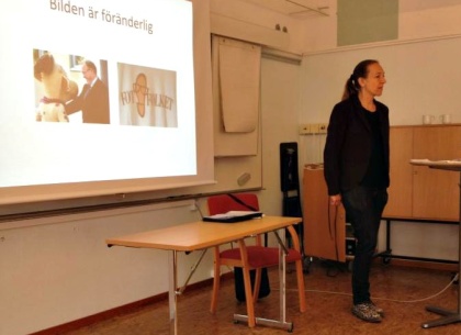 Ordpartner om att jobba med bilden av en offentlig person. Foto: kursdeltagare. Ordpartner om att jobba med bilden av en offentlig person. Foto: kursdeltagare.