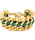 Armband - Le chain - Grön /Guld
