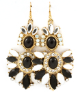 Örhängen - Black&White Marquise earrings