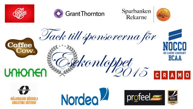 Bild: Samtliga sponsorer för Esekonloppet 2015. Bild: Samtliga sponsorer för Esekonloppet 2015.